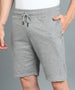 Men's Grey Melange Cotton Regular Shorts Stretchable