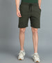 Men's Green Cotton Regular Shorts Stretchable