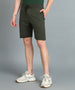 Men's Green Cotton Regular Shorts Stretchable