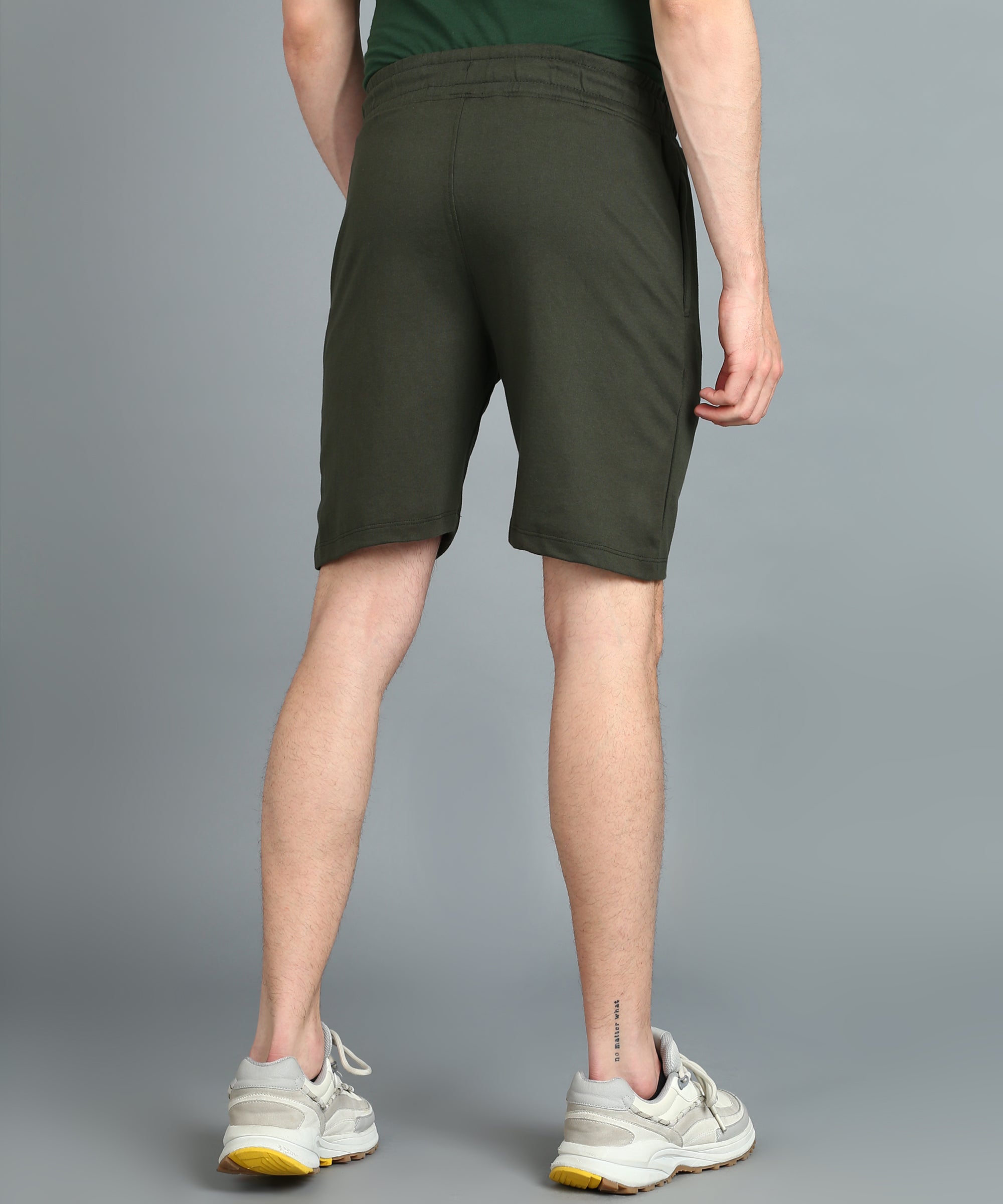 Men's Green Cotton Regular Shorts Stretchable