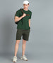 Men's Green Cotton Regular Shorts Stretchable