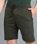 Men's Green Cotton Regular Shorts Stretchable