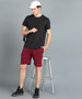 Men's Red Cotton Regular Shorts Stretchable