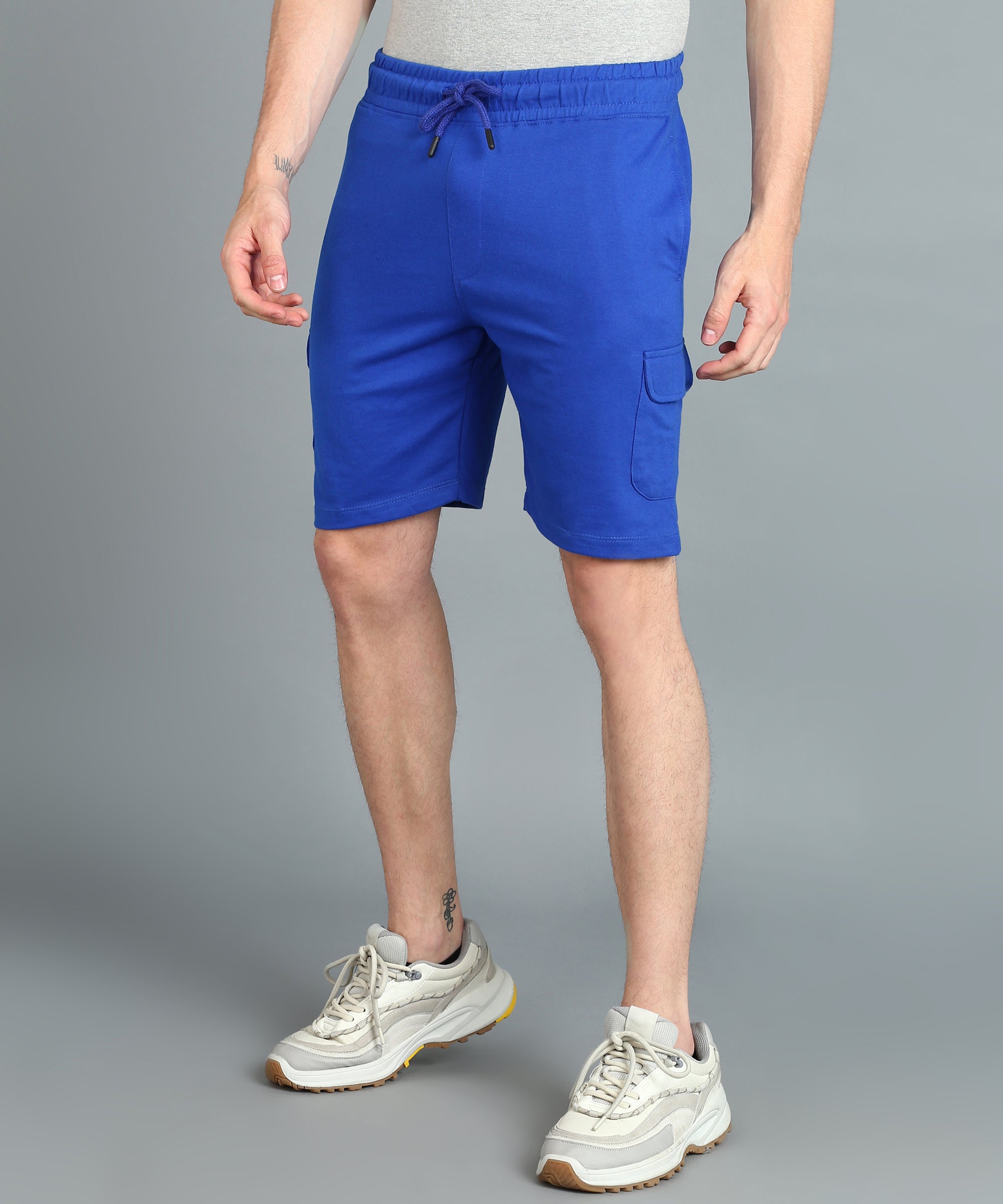 Men's Royal Blue Cotton Regular Shorts Stretchable