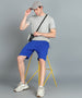 Men's Royal Blue Cotton Regular Shorts Stretchable