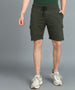 Men's Green Cotton Regular Shorts Stretchable