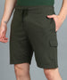 Men's Green Cotton Regular Shorts Stretchable