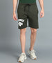 Men's Green Cotton Printed Regular Shorts Stretchable