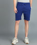 Men's Blue Cotton Color-Block Regular Shorts Stretchable