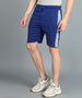 Men's Blue Cotton Color-Block Regular Shorts Stretchable