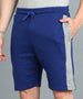 Men's Blue Cotton Color-Block Regular Shorts Stretchable