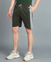 Men's Green Cotton Color-Block Regular Shorts Stretchable