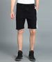 Men's Black Cotton Color-Block Regular Shorts Stretchable