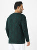 Plus Men's Dark Green Printed Full Sleeve Regular Fit Cotton T-Shirt