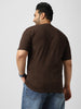 Plus Men's Chicory Coffee Printed Half Sleeve Regular Fit Cotton T-Shirt