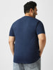 Plus Men's Estate Blue Printed Half Sleeve Regular Fit Cotton T-Shirt