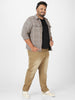 Plus Men's Khaki Regular Fit Washed Jeans Stretchable