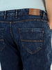 Plus Men's Dark Blue Regular Fit Washed Jeans Stretchable