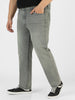 Plus Men's Grey Regular Fit Washed Jeans Stretchable