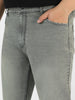 Plus Men's Grey Regular Fit Washed Jeans Stretchable