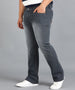 Plus Men's Dark Grey Washed Bootcut Jeans Stretchable