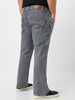 Plus Men's Light Grey Washed Bootcut Jeans Stretchable