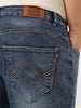 Plus Men's Blue Washed Bootcut Jeans Stretchable