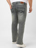 Plus Men's Dark Grey Washed Bootcut Jeans Stretchable