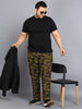 Plus Men's Green Regular Fit Military Camouflage Cargo Chino Pant with 6 Pockets