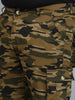 Plus Men's Green Regular Fit Military Camouflage Cargo Chino Pant with 6 Pockets