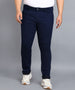 Plus Men's Carbon Blue Regular Fit Washed Jeans Stretchable