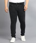 Plus Men's Dark Grey Regular Fit Washed Jeans Stretchable