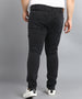 Plus Men's Dark Grey Regular Fit Washed Jeans Stretchable