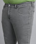 Plus Men's Grey Regular Fit Washed Jeans Stretchable