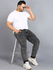 Plus Men's Black Regular Fit Washed Jeans Stretchable