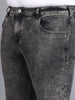 Plus Men's Black Regular Fit Washed Jeans Stretchable