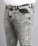 Plus Men's Light Grey Regular Fit Washed Jeans Stretchable