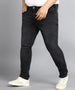 Plus Men's Dark Grey Regular Fit Washed Jeans Stretchable