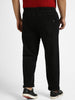 Plus Men's Black Regular Fit Washed Jogger Jeans Stretchable