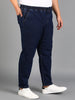 Plus Men's Dark Blue Regular Fit Washed Jogger Jeans Stretchable