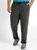 Plus Men's Dark Grey Regular Fit Washed Jogger Jeans Stretchable