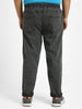 Plus Men's Dark Grey Regular Fit Washed Jogger Jeans Stretchable