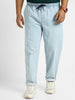 Plus Men's Ice Blue Regular Fit Washed Jogger Jeans Stretchable