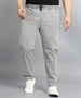 Plus Men's Ice Grey Regular Fit Washed Jogger Jeans Stretchable