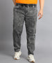 Plus Men's Dark Grey Regular Fit Washed Jogger Jeans Stretchable