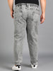 Plus Men's Ice Grey Regular Fit Washed Jogger Jeans Stretchable