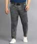 Plus Men's Grey Regular Fit Washed Jogger Jeans Stretchable