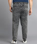 Plus Men's Grey Regular Fit Washed Jogger Jeans Stretchable