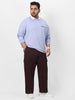 Plus Men's Maroon Loose Baggy Fit Solid Cargo Chino Pant with 6 Pockets Non-Stretchable