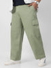 Plus Men's Pista Loose Baggy Fit Solid Cargo Chino Pant with 6 Pockets Non-Stretchable